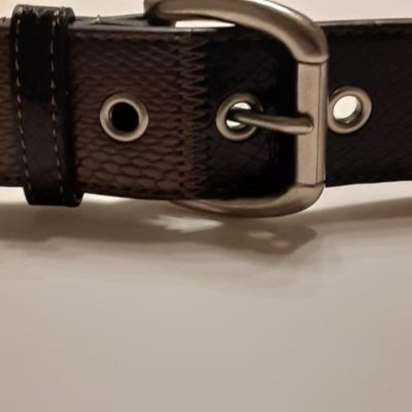 Earth Toned Patchwork Faux Leather Studded Belt - Picture 8 of 10